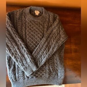 LL Bean Charcoal Cable Knit Men's Sweater